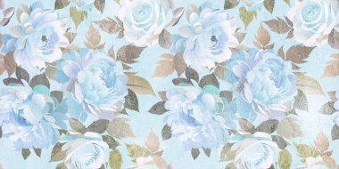 Dijital fayans tasarımı. 3 boyutlu rengarenk seramik duvar döşemeleri dekorasyonu. Geometrik ve çiçekli yama desenli soyut damasyon deseni, eski fayanslar karmaşık detaylar