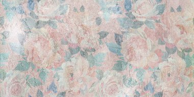 Dijital fayans tasarımı. 3 boyutlu rengarenk seramik duvar döşemeleri dekorasyonu. Geometrik ve çiçekli yama desenli soyut damasyon deseni, eski fayanslar karmaşık detaylar