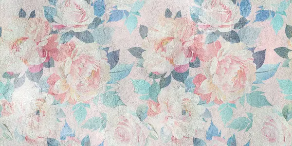 Dijital fayans tasarımı. 3 boyutlu rengarenk seramik duvar döşemeleri dekorasyonu. Geometrik ve çiçekli yama desenli soyut damasyon deseni, eski fayanslar karmaşık detaylar