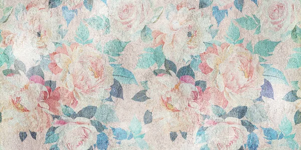 Dijital fayans tasarımı. 3 boyutlu rengarenk seramik duvar döşemeleri dekorasyonu. Geometrik ve çiçekli yama desenli soyut damasyon deseni, eski fayanslar karmaşık detaylar