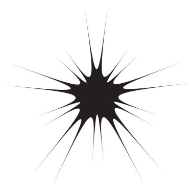 Yıldız ışıltısı simgesi. Fütürist şekiller. Noel yıldızları simgeleri. Havai fişeklerden parlama