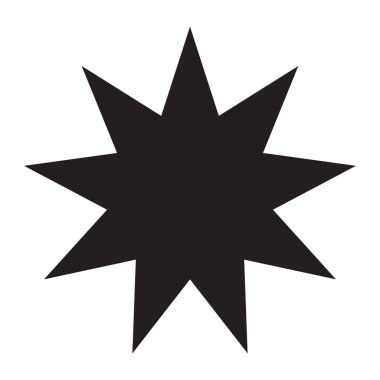 Yıldız ışıltısı simgesi. Fütürist şekiller. Noel yıldızları simgeleri. Havai fişeklerden parlama