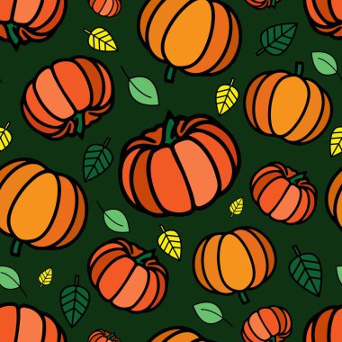 Şükran Günü 'nde kusursuz bir şablon. Sonbahar temalı tekrar baskısı. Balkabağı sebze baskısı. 