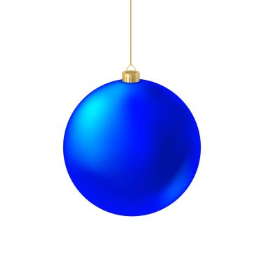 Noel balosu izole. Tatil kutlaması tasarım unsuru. Mavi renkli yeni yıl ağacı süslemesi.  