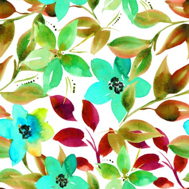 Unutun beni suluboya çiçek desenli değil. Soyut bitkisel geçmiş. Kusursuz kır çiçeği deseni.