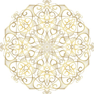 Henna, Mehndi, dövme ve dekorasyon için dairesel mandala deseni. Etnik doğu tarzında dekoratif süs. Çizgi çizimi el çizimi vektörü anti-stres