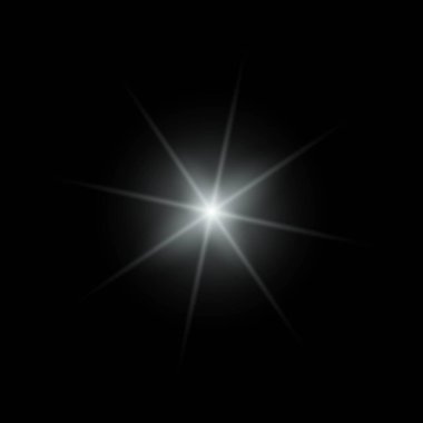 Gümüş parıltılı ışıklar, yanıp sönen ışıklar, ışık efektleri, güneş ışığı parıltısı, parıldayan ışınlar, siyah arka planda parıldayan yıldız sikonu..