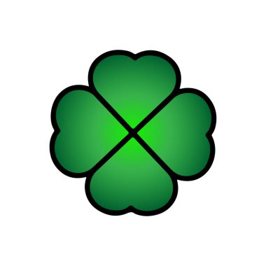 Green Shamrock clover vector icon. St Patrick day symbol, leprechaun leaf sign. Shamrock clover isolated, flat decorative element. 
