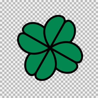 Green Shamrock clover vector icon. St Patrick day symbol, leprechaun leaf sign. Shamrock clover isolated, flat decorative element. 