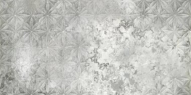 Renkli seramik duvar fayansları. Geometrik ve çiçek süslemeleri ile soyut damasyon deseni