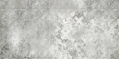 Renkli seramik duvar fayansları. Geometrik ve çiçek süslemeleri ile soyut damasyon deseni