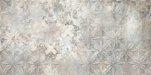 Renkli seramik duvar fayansları. Geometrik ve çiçek süslemeleri ile soyut damasyon deseni