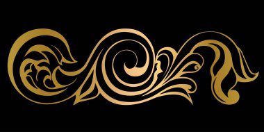 Vector damask klasik barok parşömen tomarı girdabı. Viktorya dönemi monogram heraldik kalkan girdabı. Retro çiçek yaprağı desenli kenar yeşilliği antik akanthus kaligrafi oymalı dövme. Döşeme dekor ögesi