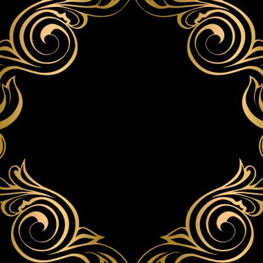 Vector damask klasik barok parşömen tomarı girdabı. Viktorya dönemi monogram heraldik kalkan girdabı. Retro çiçek yaprağı desenli kenar yeşilliği antik akanthus kaligrafi oymalı dövme. Döşeme dekor ögesi