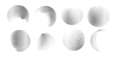 Çağdaş yarım ton seti üç boyutlu rakamları yuvarlıyordu. Noktalanmış ve soyulmuş yuvarlak küreler