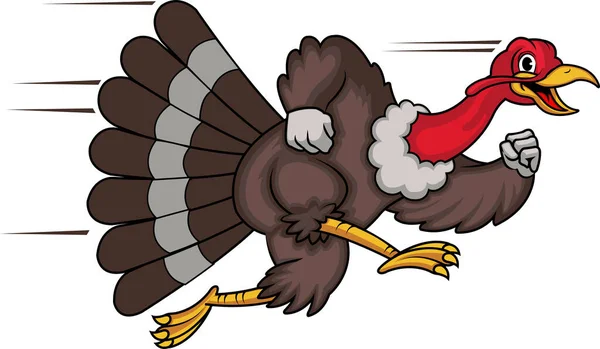 Vector Illustration Turkey Running Fast Cartoon Mascot — 스톡 사진