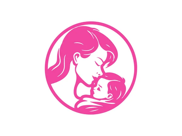 Mor Och Barn Tillgivenhet Logotyp — Stockfoto