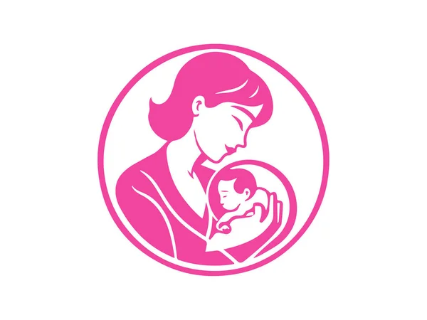 Ibu Dan Bayi Kasih Logo — Stok Foto