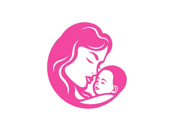 Mor Och Barn Tillgivenhet Logotyp — Stockfoto