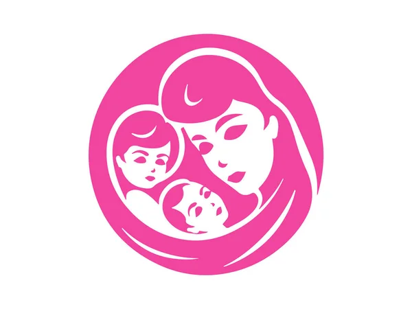 Mutter Und Baby Zuneigung Logo — Stockfoto