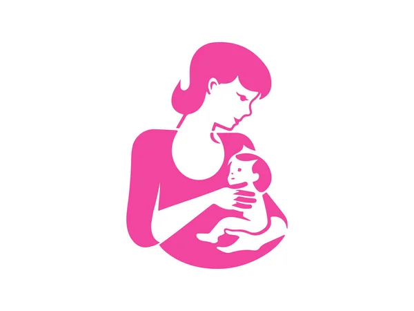 Ibu Dan Bayi Kasih Logo — Stok Foto