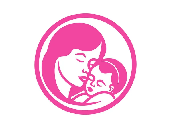 Anne Bebek Sevgisi Logosu — Stok fotoğraf