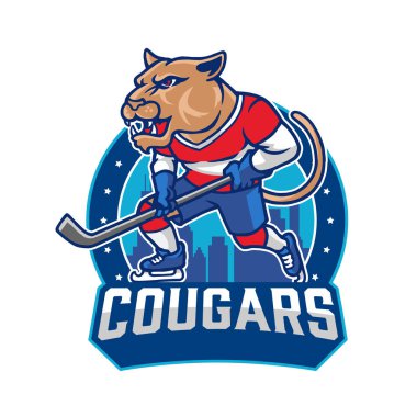 Cougar Buz Hokeyi Spor Logosu