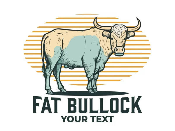 Vette Bullock Farm Animal Logo — Stockfoto