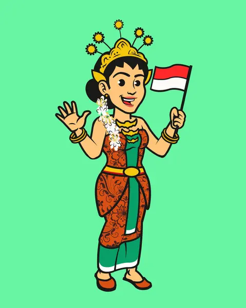 Indonesische Midden Java Inheemse Stam Vrouw Traditioneel Kostuum Stockfoto