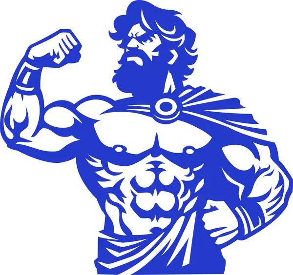 Ilustração Vetorial Hércules Filho Zeus Deus Trovão Personagem Mascote Logo Imagem De Stock