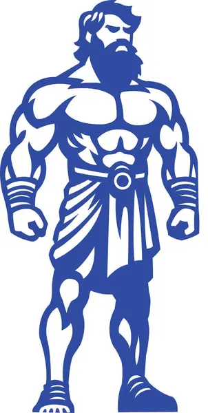 Ilustração Vetorial Hércules Filho Zeus Deus Trovão Personagem Mascote Logo Fotografias De Stock Royalty-Free