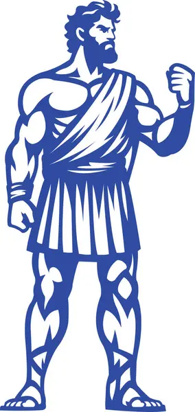 Ilustração Vetorial Hércules Filho Zeus Deus Trovão Personagem Mascote Logo Fotografia De Stock