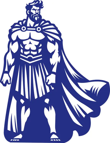 サンダーキャラクターマスコットロゴのゼウス神の子ヘラクレスのベクトルイラスト ストックフォト