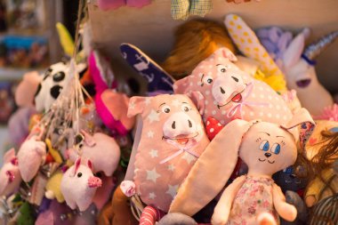 El yapımı Pembe Domuz Süslemesi Tekstil Noel Oyuncağı