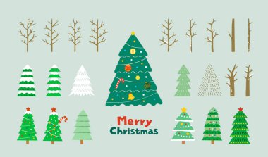 Xmas ağacı koleksiyonu. Kış ağaçları