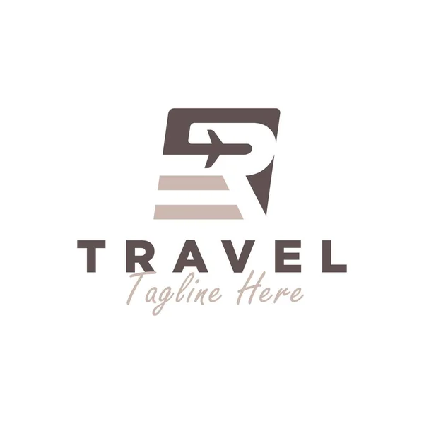 Agência Viagens Vetor Ilustração Logotipo Design Com Letra — Vetor de Stock