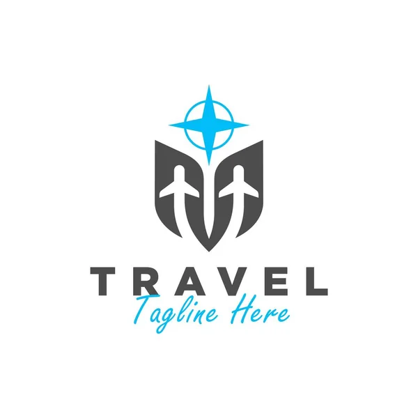 Projekt Logo Ilustracji Wektor Transportu Jetliner Literą — Wektor stockowy