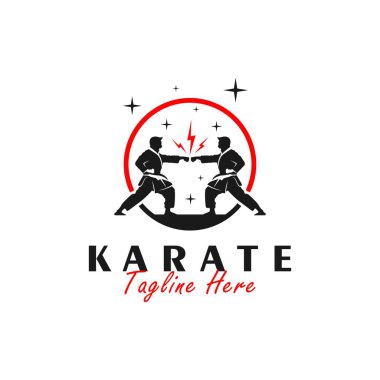 Tekvando spor vektör illüstrasyon logosu tasarımı