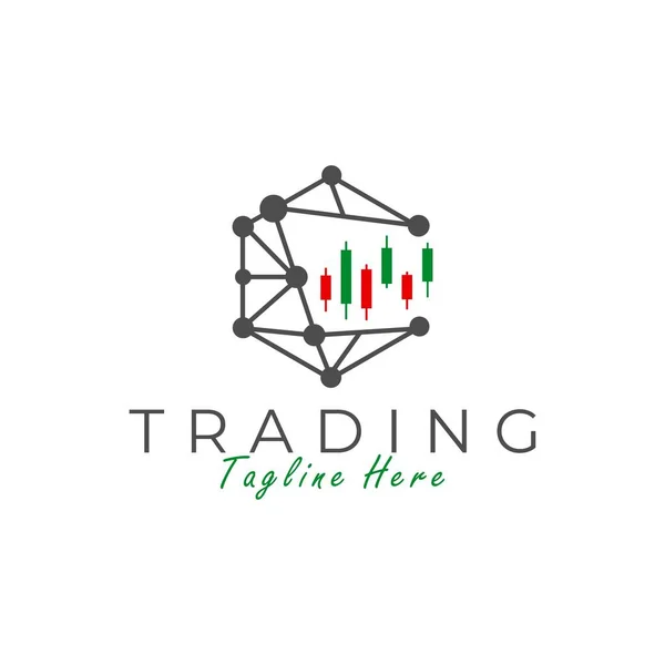Technologie Trading Ligne Illustration Vectorielle Logo Design — Image vectorielle