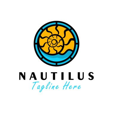 Nautilus vektör illüstrasyon logosu şirketinizi tasarlıyor