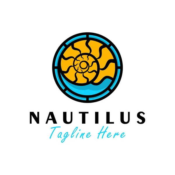การออกแบบโลโก ภาพเวกเตอร Nautilus ของค กราฟิกภาพเวกเตอร์