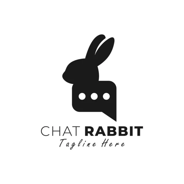Conejo Chat Vector Ilustración Logo Diseño Empresa — Vector de stock