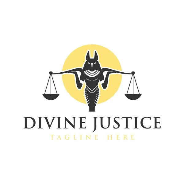 Dios Justicia Anubis Ilustración Logo Design — Vector de stock