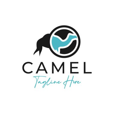 Arap deve hayvan çember logosu tasarımı