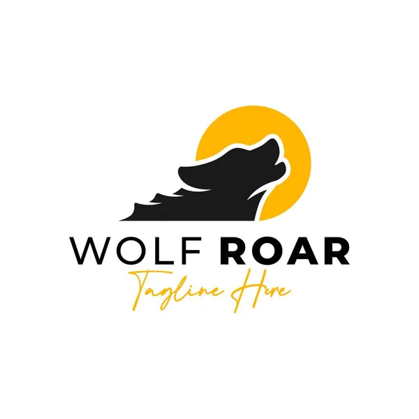 Wald Wolf Brüllen Logo Design Ihres Unternehmens — Stockvektor