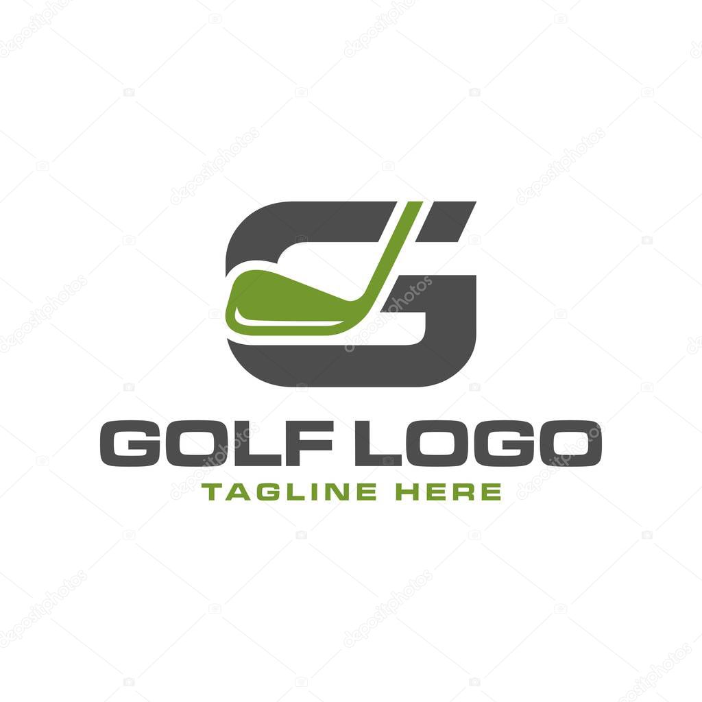 Golf sport vector illustration logo design with letter T