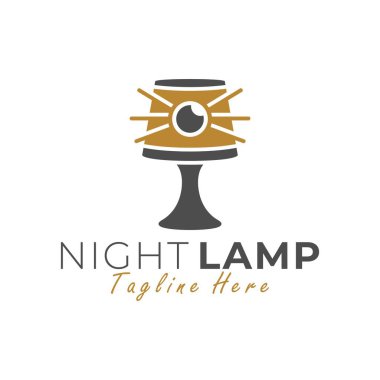 sleeping lamp illustration logo design