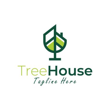 tree house vector logo design