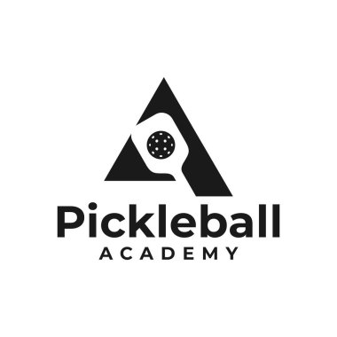 A harfi ile Pickleball Akademisi spor logosu tasarımı