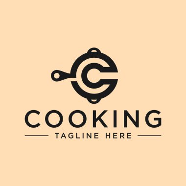 aşçılık araçları sektör logo tasarımı C harfi ile
